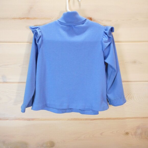 Vintage Sears Perma-Prest Turtleneck Toddler Size 4T Blue Floral Embellishment - Picture 2 of 15